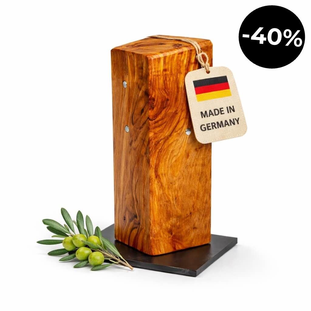 Magnet Messerblock aus Olivenholz