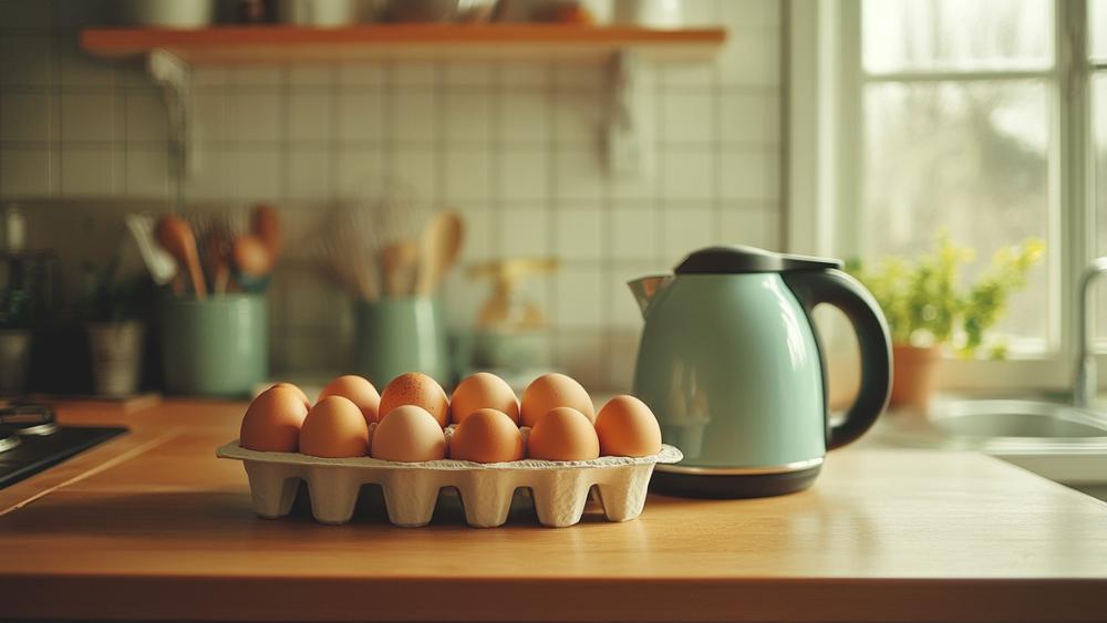 Eier im Wasserkocher kochen