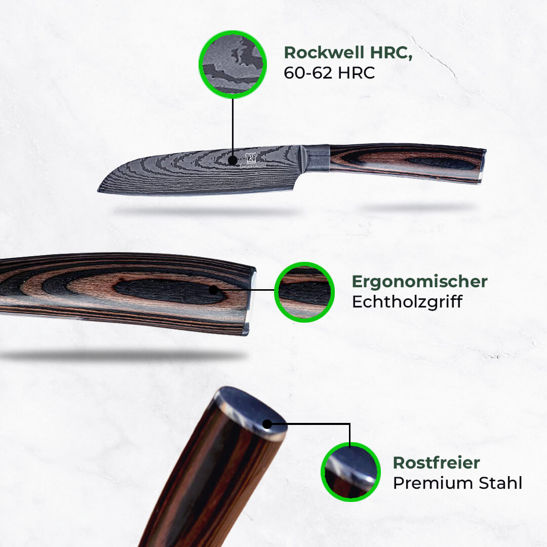Asiatisches Chefmesser + Santoku Messer