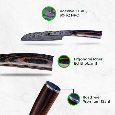 Asiatisches Chefmesser + Santoku Messer