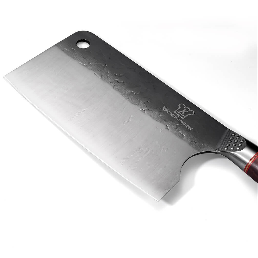 3-teiliges Küchenmesser-Set mit gehämmerten Edelstahl-Klingen und rustikalen Holzgriffen