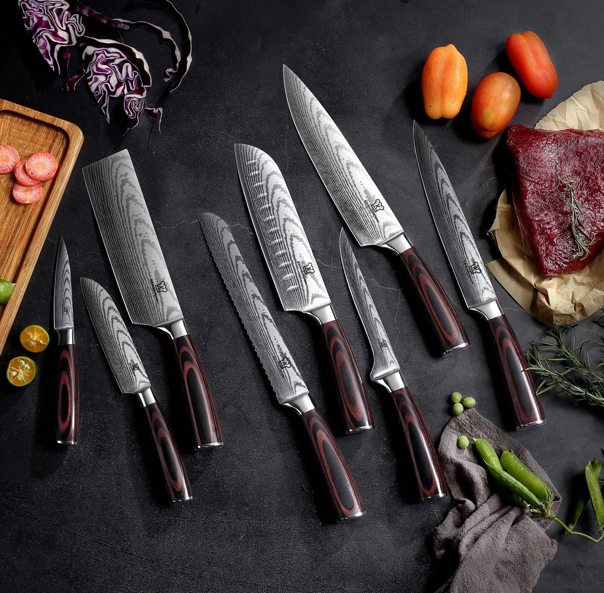 Asiatisches Messerset Premium 8-teilig