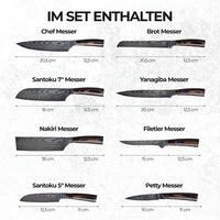 Asiatisches Messerset Premium 8-teilig / VIP