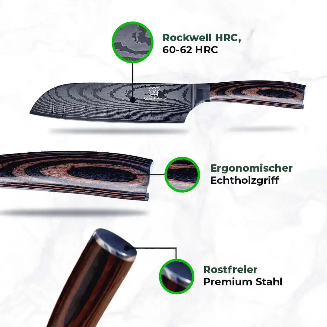 Asiatisches Messerset Premium 8-teilig + Gratis Taschenmesser