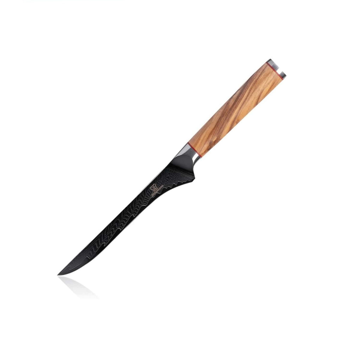 Küchenkompane Damastmesser Küchenkompane Mokuzai Filetiermesser – 67 Lagen Damast – Olivenholz