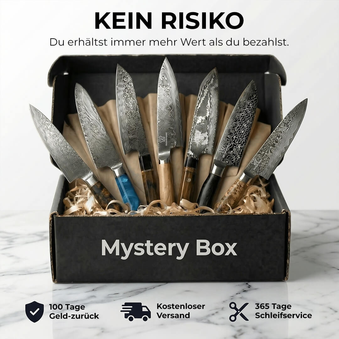 Premium Mystery Box schwarz | 7 Messer