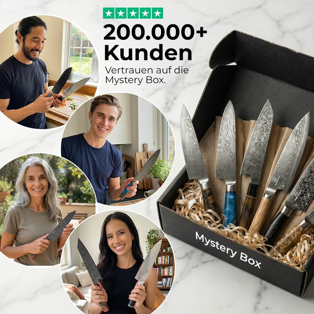 Premium Mystery Box schwarz | 7 Messer