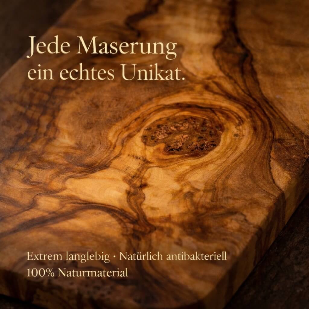 Olivenholz Schneidebrett Set (2er) – Massiv & Handgefertigt