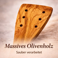 Pfannenwender aus Olivenholz mit Löchern (30cm)
