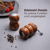 Salzstreuer & Pfeffermühle – 2er Set aus Akazienholz / VIP