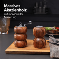 Salzstreuer & Pfeffermühle – 2er Set aus Akazienholz / VIP