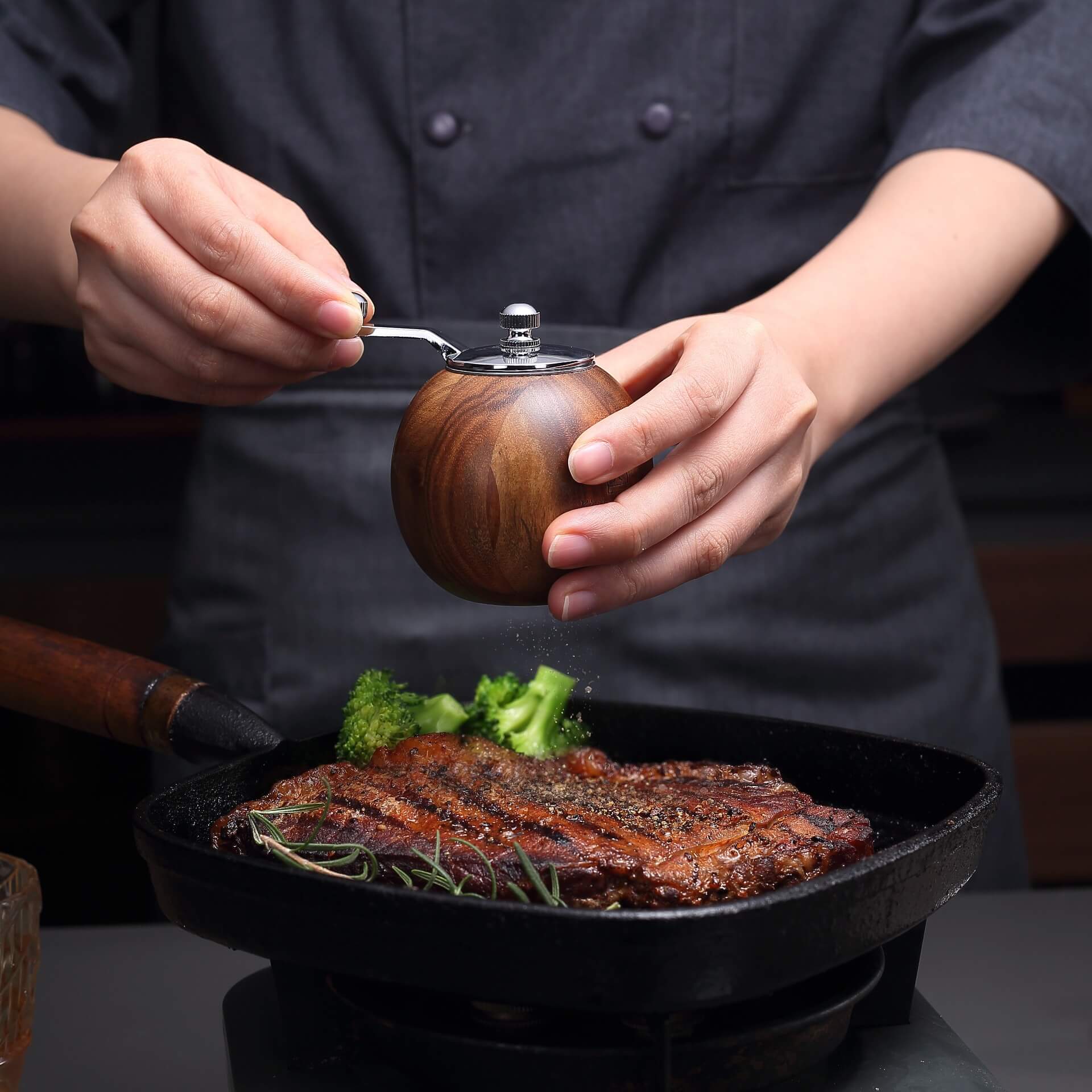 Runde Salz & Pfeffer Mühle - 2er Set