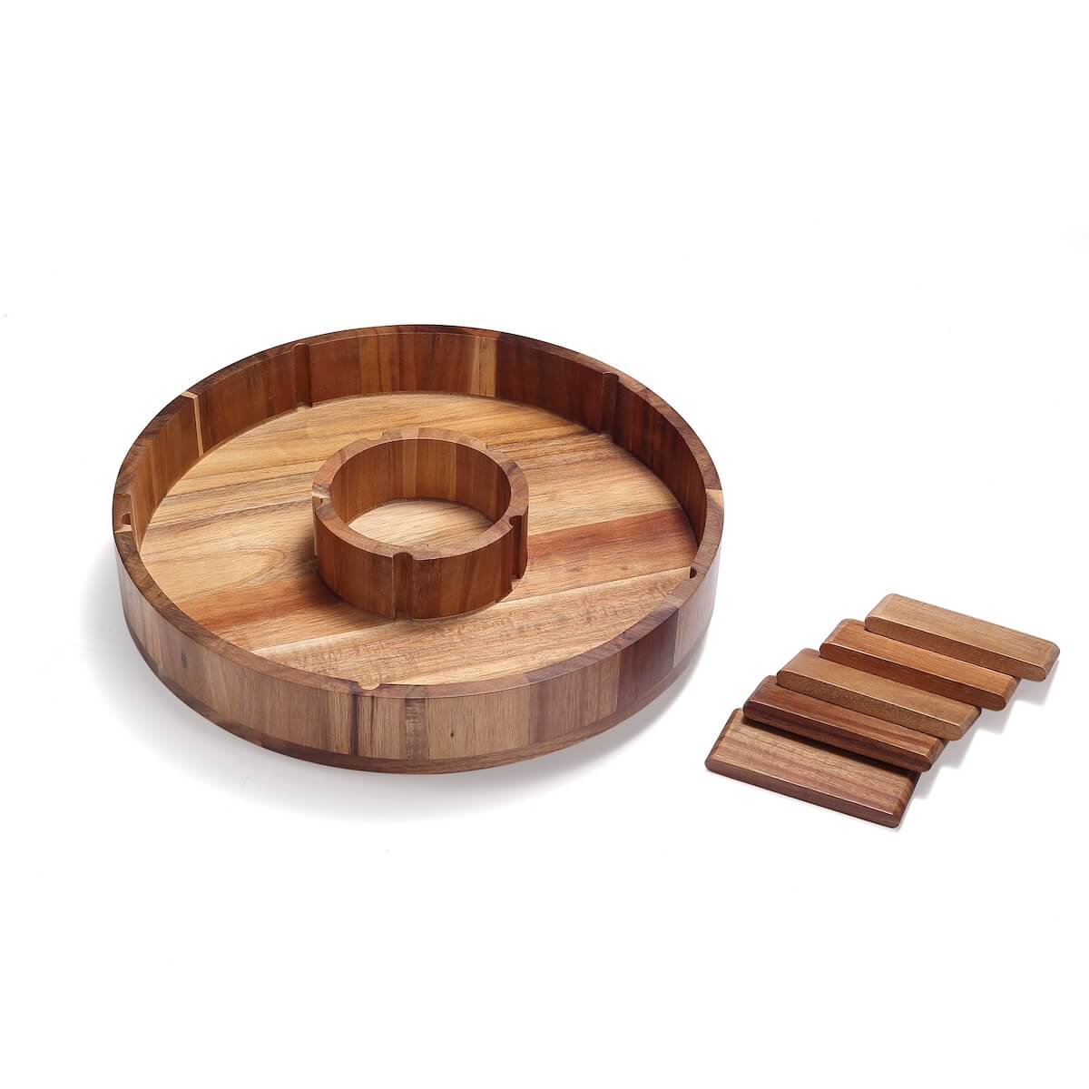 Drehbare Servierplatte aus Holz / VIP
