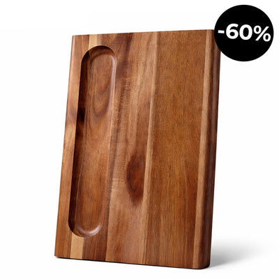 Großes Schneidebrett - Doppelseitig mit umlaufender Saftrille & Snack-Kerbe