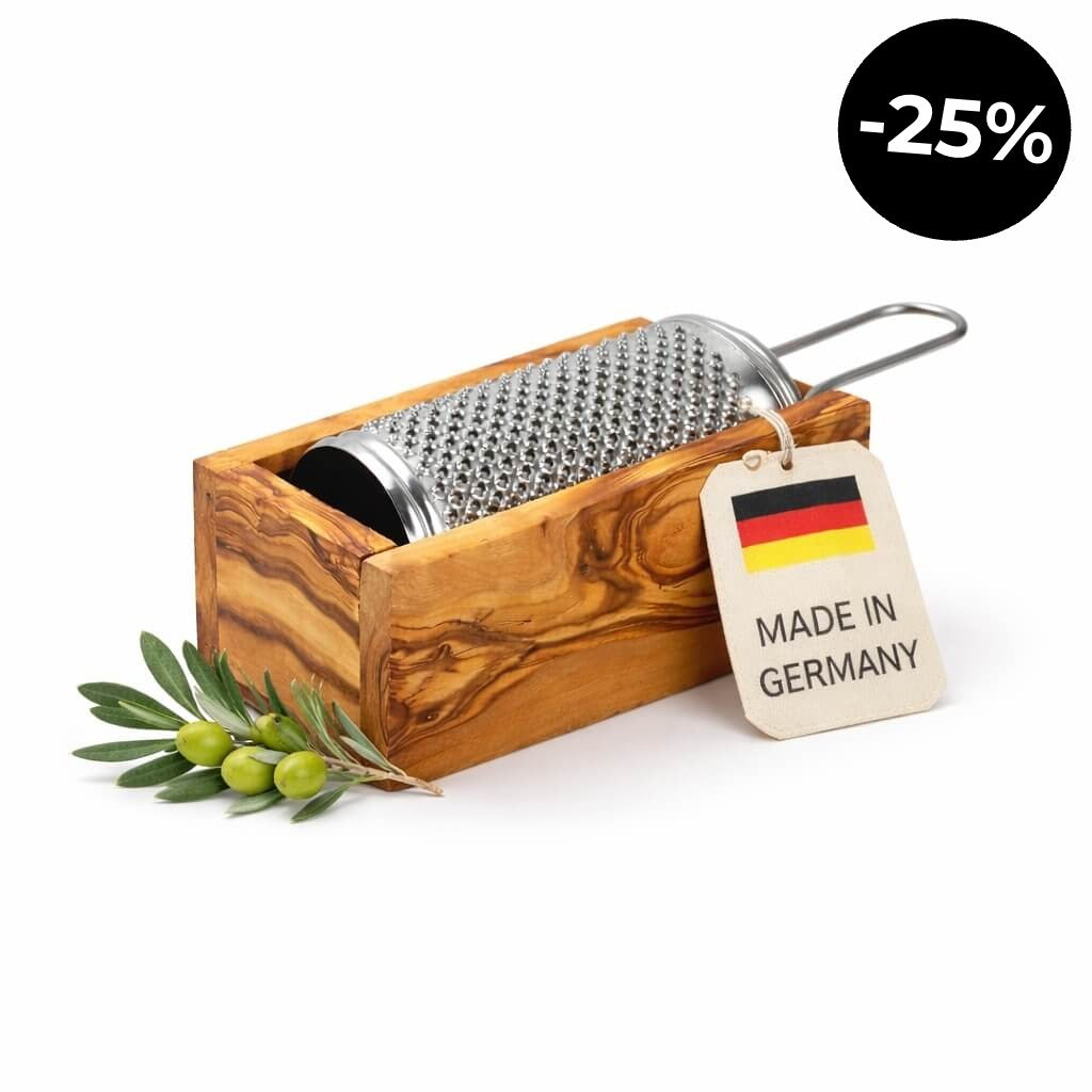 Parmesanreibe mit Olivenholz - klein