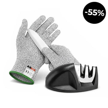 Messerschärfer und Schnitthandschuh