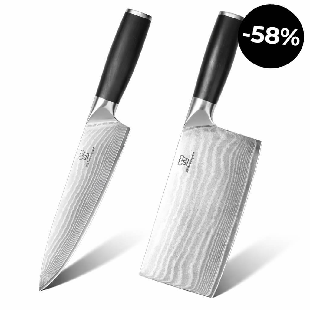 Okami Damast Chai Dao Kochmesser + Chefmesser