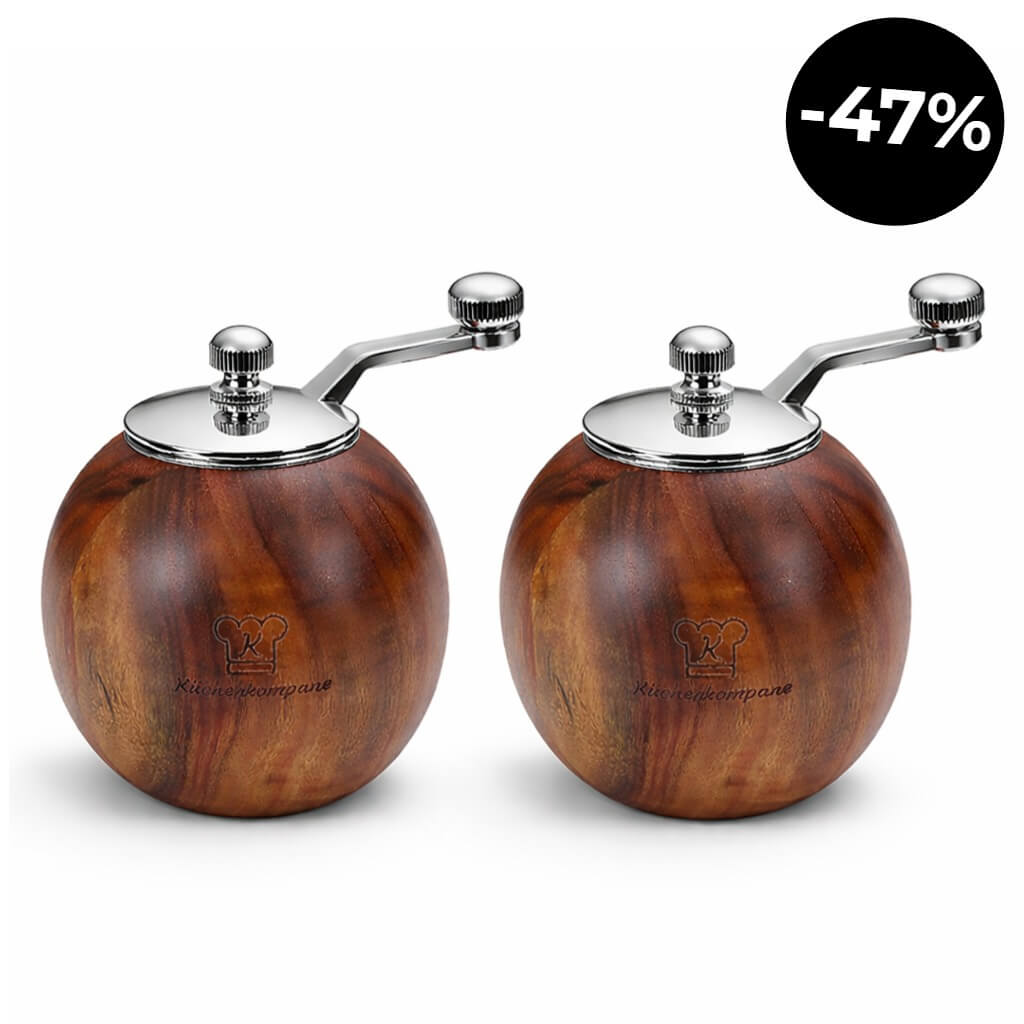 Runde Salz & Pfeffer Mühle - 2er Set