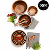 Salatschüssel Set aus Akazienholz – 3 Schüsseln inkl. Salatbesteck / E-Mail Exklusiv