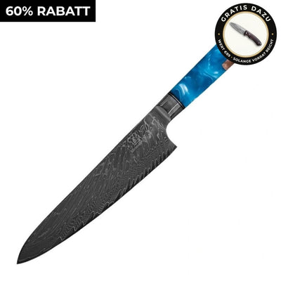 Aoki Damast Chefmesser + Gratis Taschenmesser
