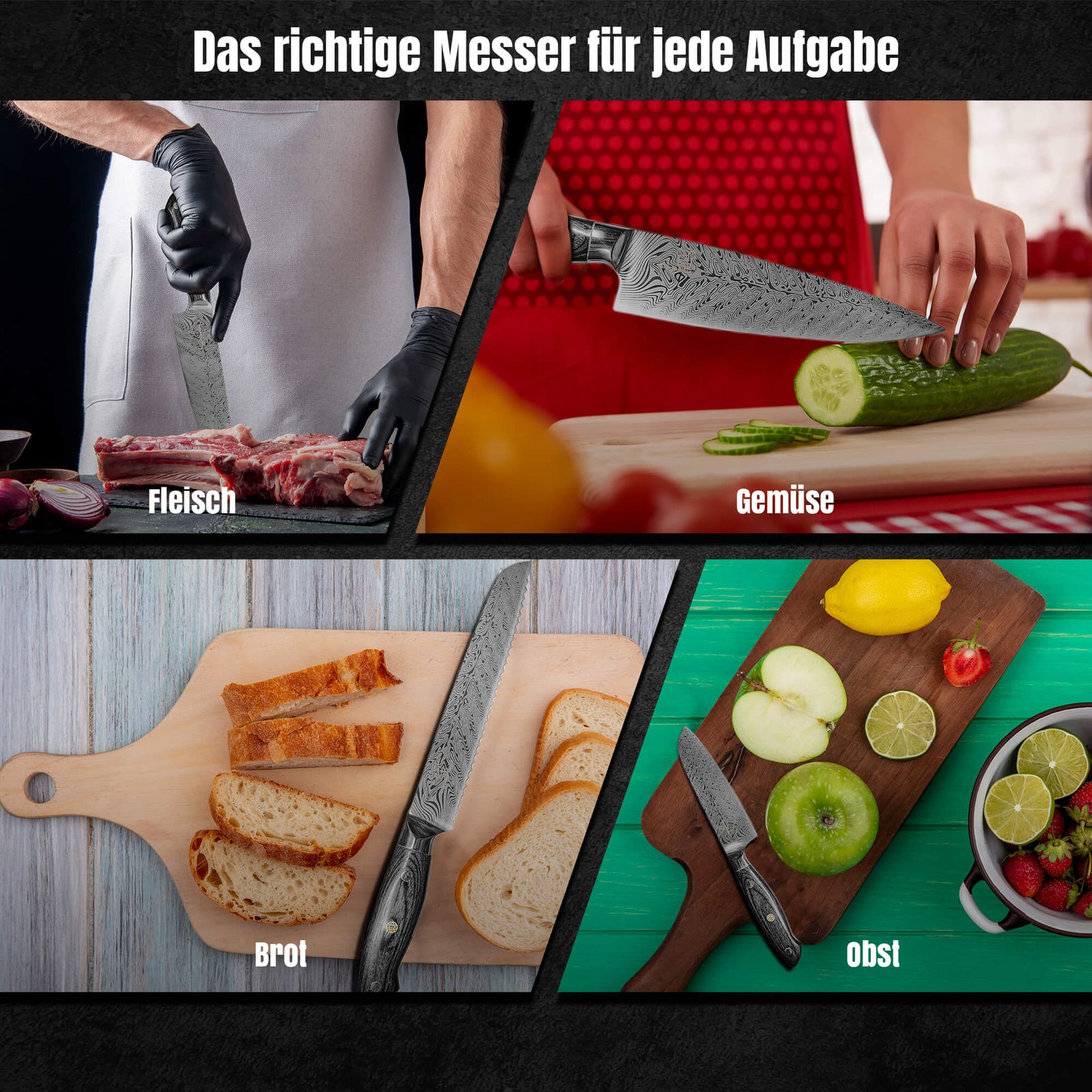 Kumai Messerset 8-teilig + Gratis Taschenmesser