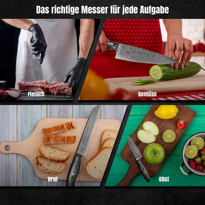Kumai Messerset 8-teilig + Gratis Taschenmesser
