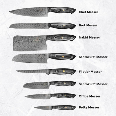 Kumai Messerset 8-teilig + Gratis Taschenmesser