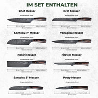 Asiatisches Messerset Premium 8-teilig