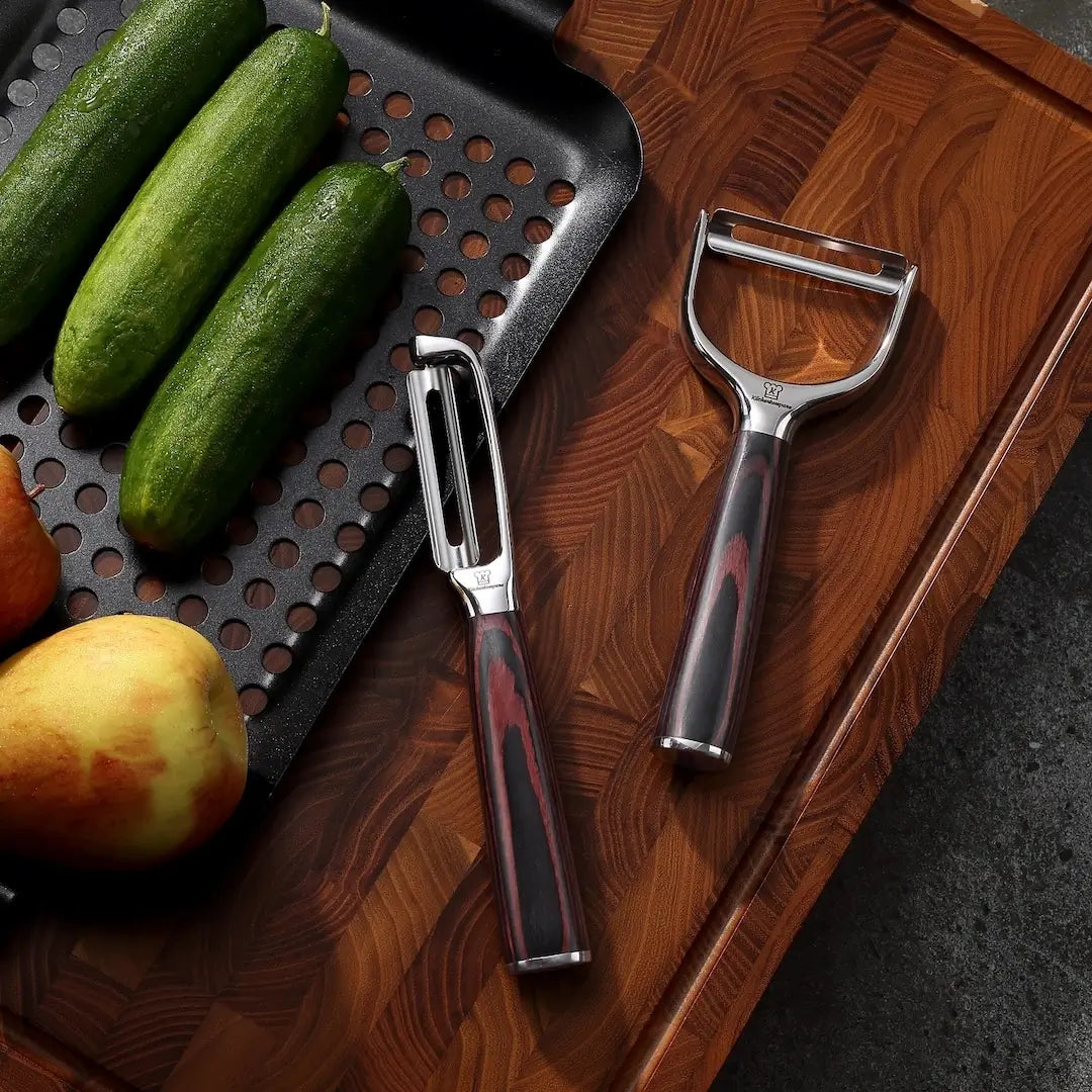 Asiatisches Premium Schäler Set + Gratis Santoku