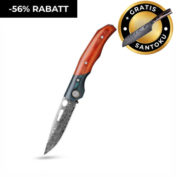 Taschenmesser Damast Noxar + Gratis Santoku