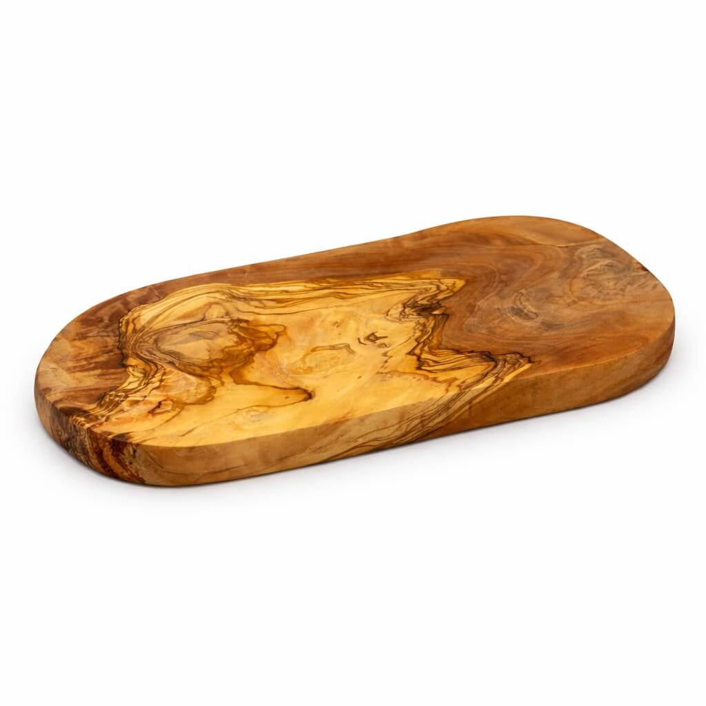 Schneidebrett aus Olivenholz - rustikale Naturform (34 cm)