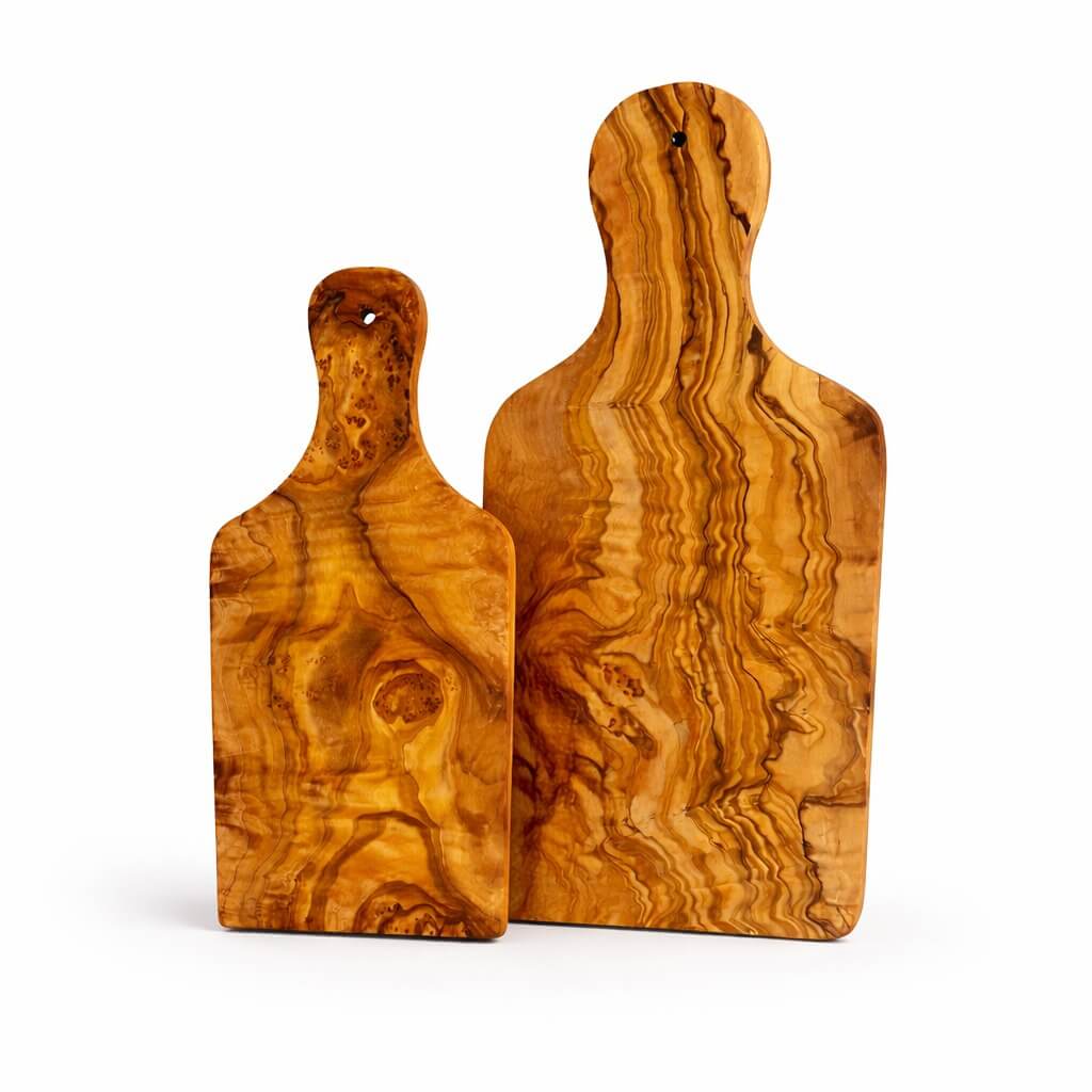 Olivenholz Schneidebrett Set (2er) – Massiv & Handgefertigt