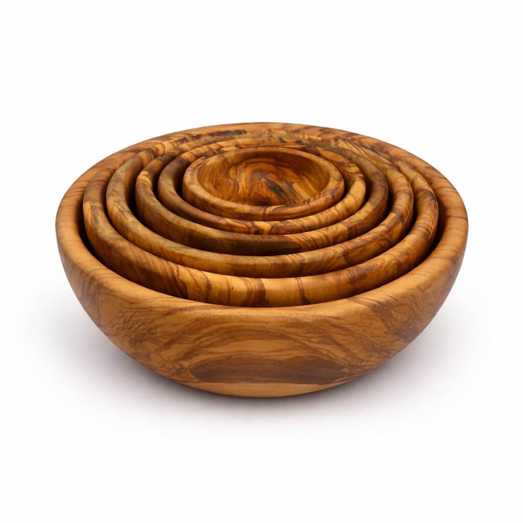 6er Premium Schalen-Set aus Olivenholz
