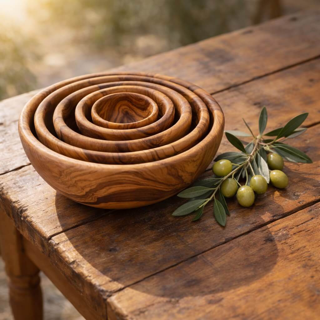 6er Premium Schalen-Set aus Olivenholz