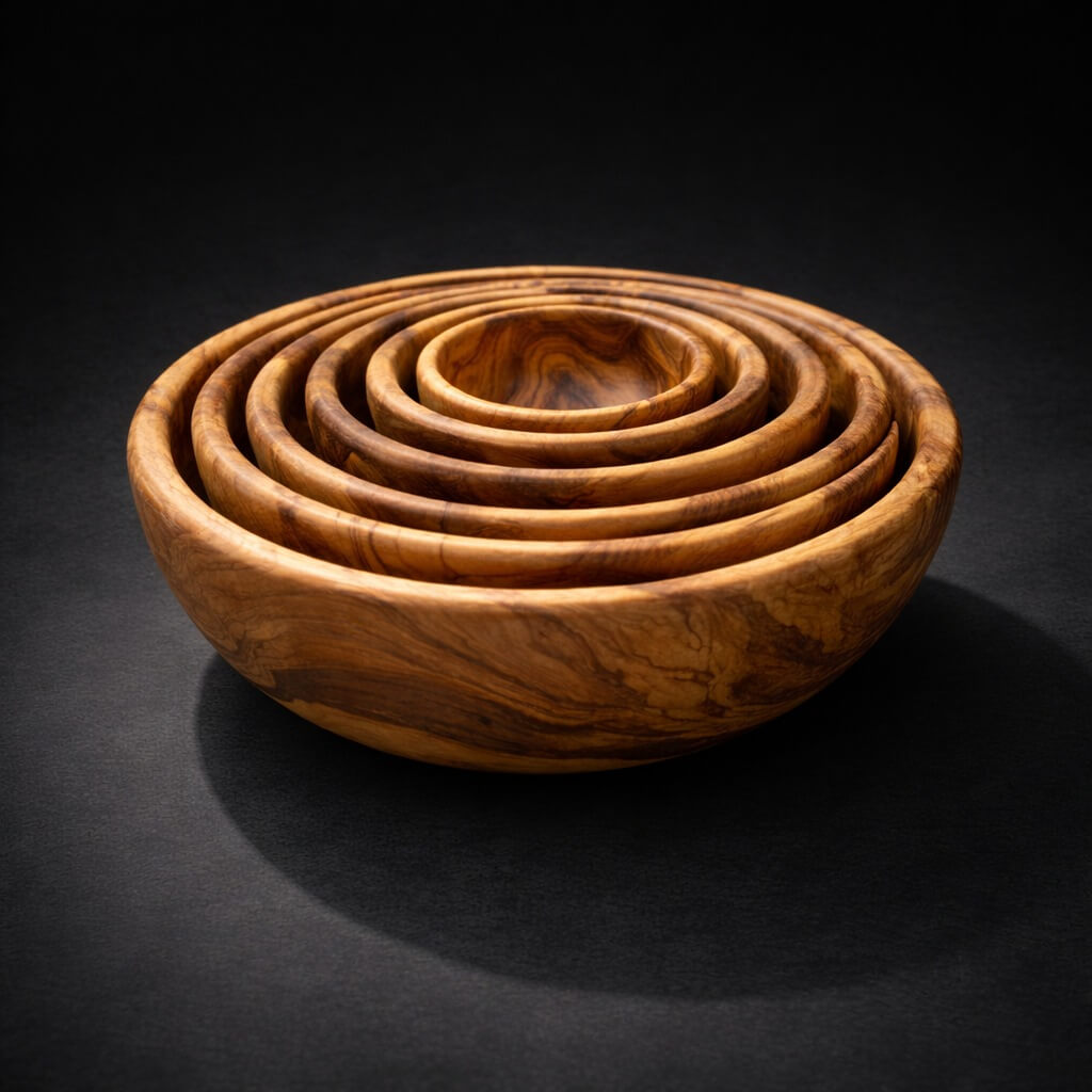 6er Premium Schalen-Set aus Olivenholz