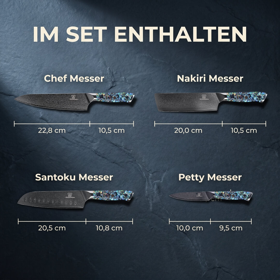 Sheru Santoku Damastmesser