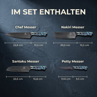 Sheru Santoku Damastmesser