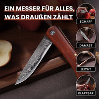 3-teiliges Premium Taschenmesser-Set aus Damaststahl