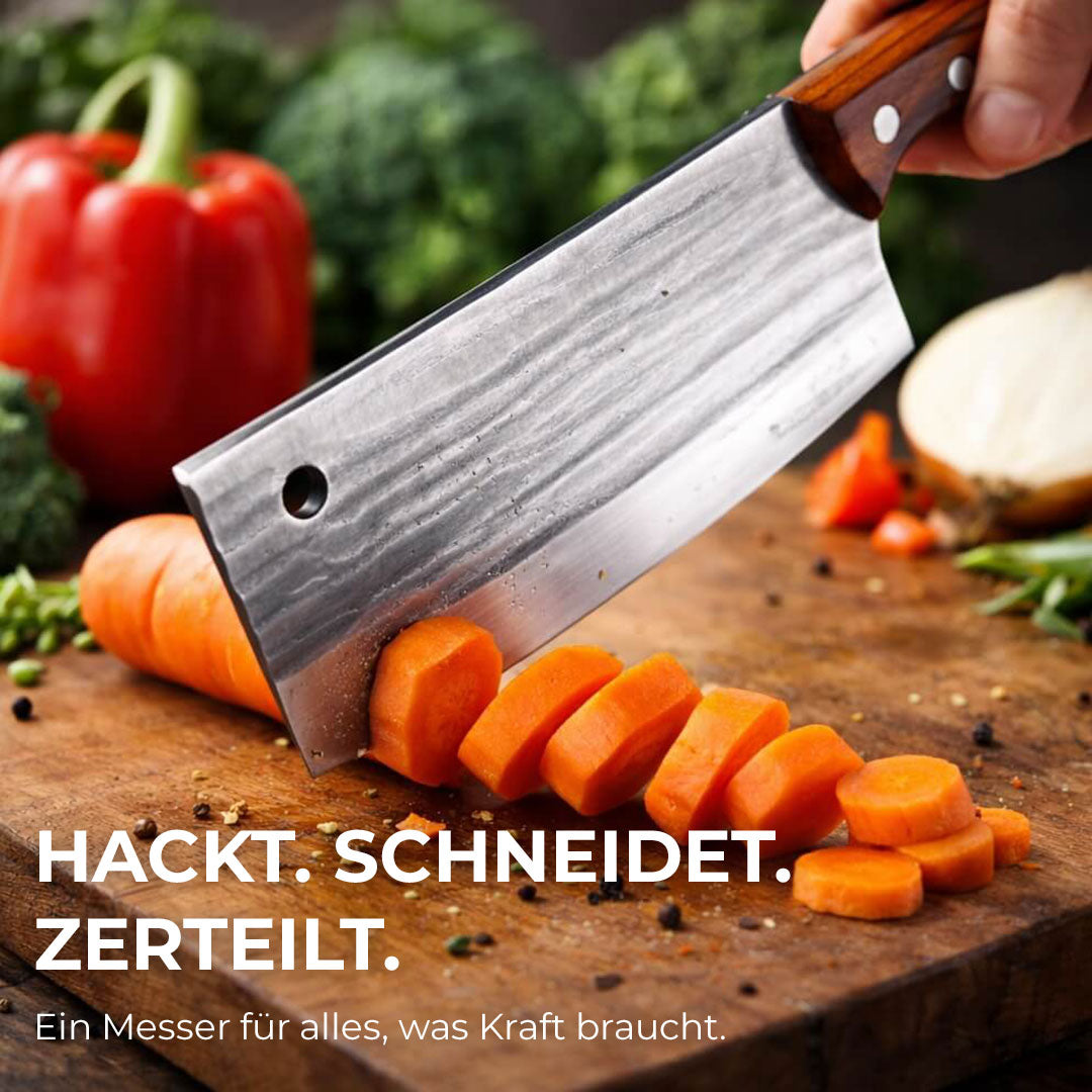 Chinesisches Hackmesser + Messerschärfer Spar-Set