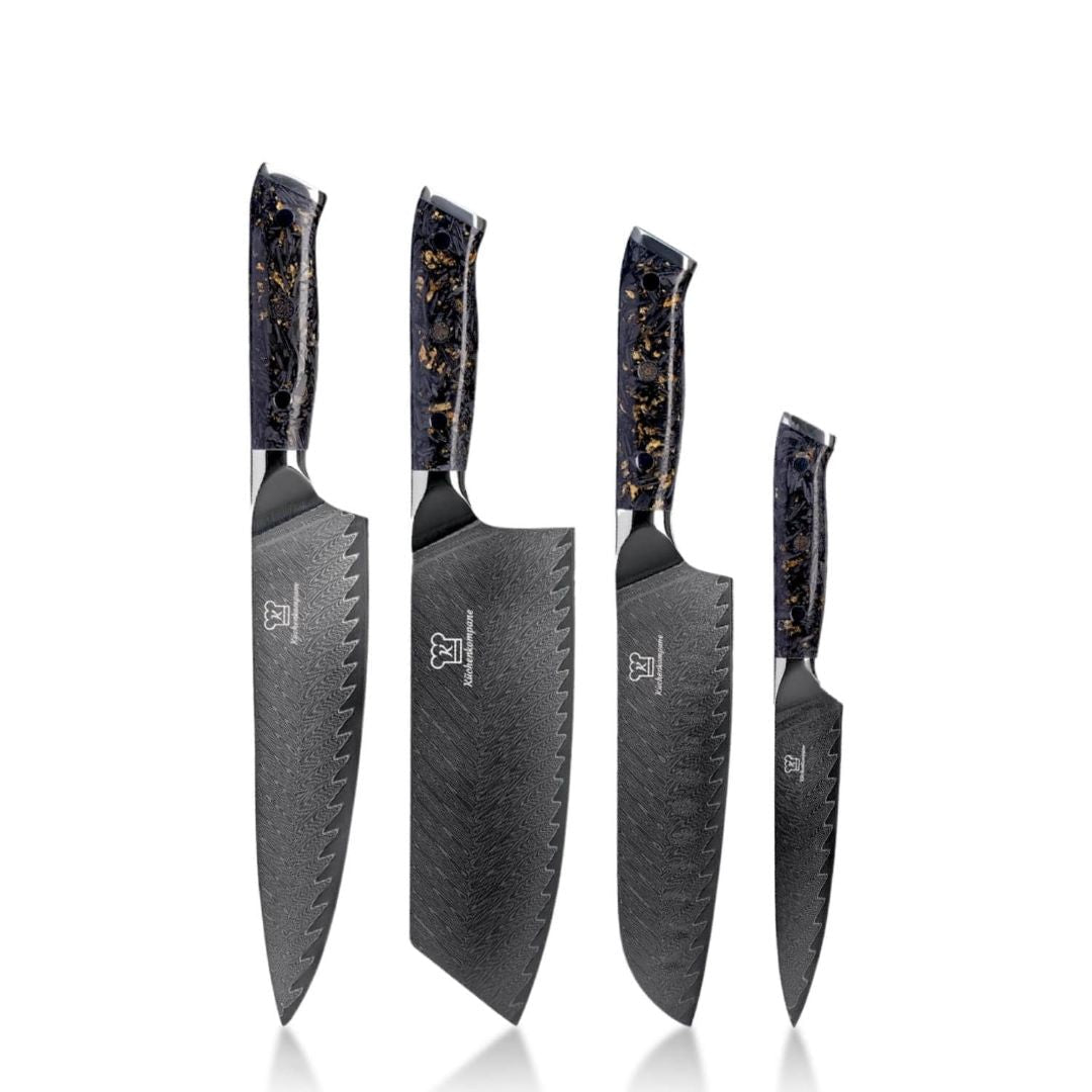 Kiiro Damastmesser Set, 3-teilig, freigestellt ohne Rabattzeichen