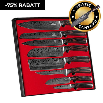 Asiatisches Messerset Premium 8-teilig + Gratis Santoku