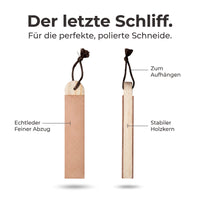 Premium Damast-Cleaver mit hochwertigem Abziehleder