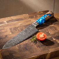 Aoki Damast Chefmesser & 2-in-1 Nass-Schleifstein