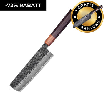 Shikku Nakiri Damastmesser + Gratis Santoku