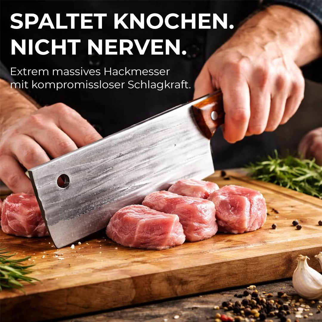 Chinesisches Hackmesser + Messerschärfer Spar-Set