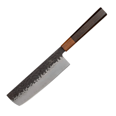 kochmesser mit holzgriff damast