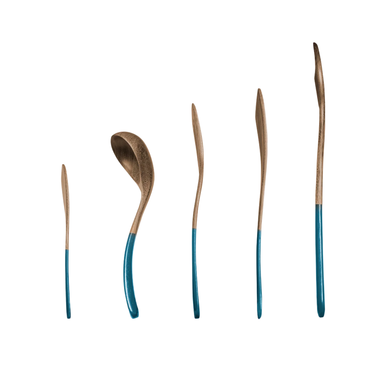 Pfannenwender Set Aus Teakholz – 2-teilig, Hitzebeständig, Mit Aufhängeloch, 34 Cm Und 25 Cm