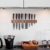 Bundle Premium - Messerset + Magnetische Holzleiste