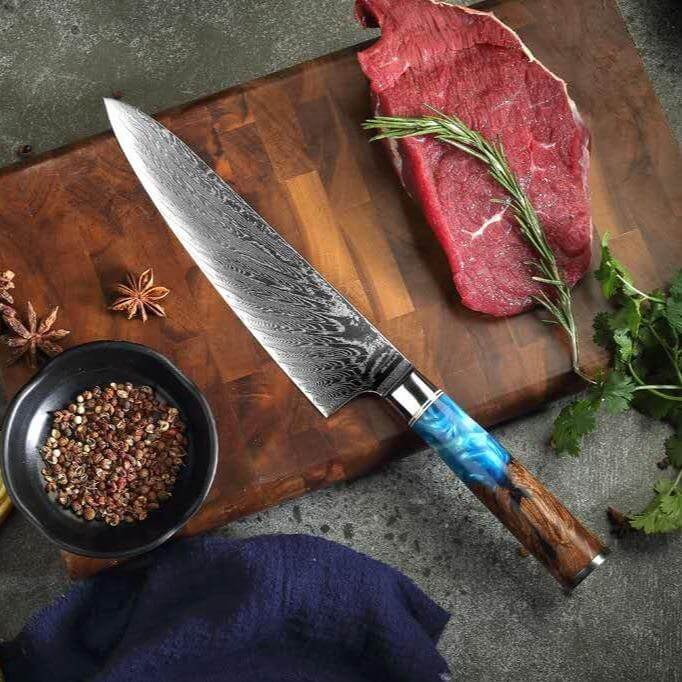 Damast Chef Messer - Küchenkompane