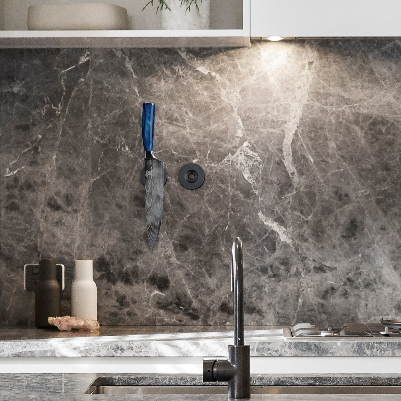 runder, magnetische Messerhalter schwarz